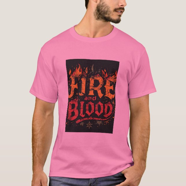 Fire and Blood Graphic T-Shirt (Front)