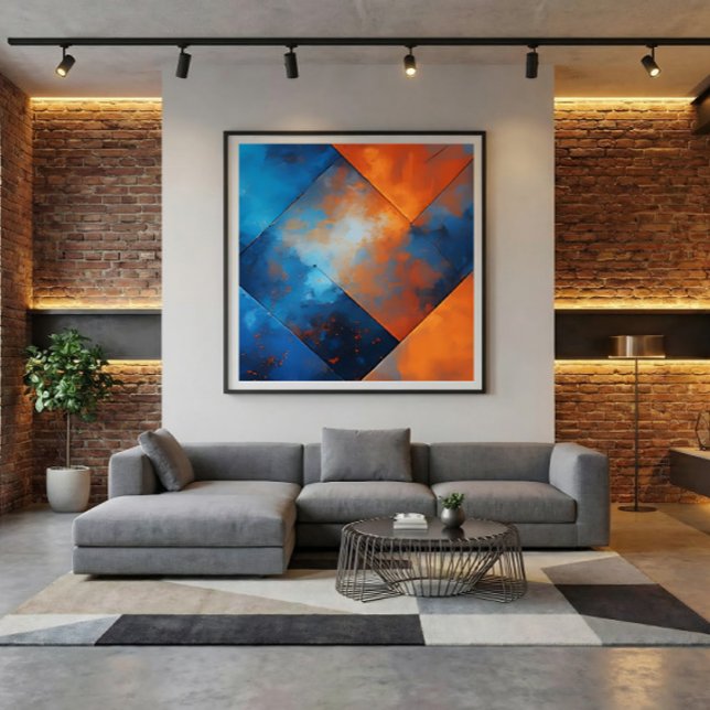 Fire and Blue Abstraction Canvas Print (Creator Uploaded)