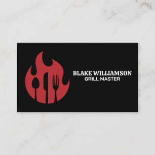 Fire and Dinnerware Culinary Business Card