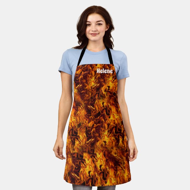 Fire and Flame Pattern Apron (Worn)