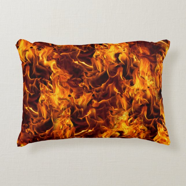 Fire and Flame Pattern Decorative Pillow (Front)