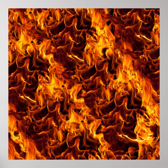 Fire and Flame Pattern Poster | Zazzle.com