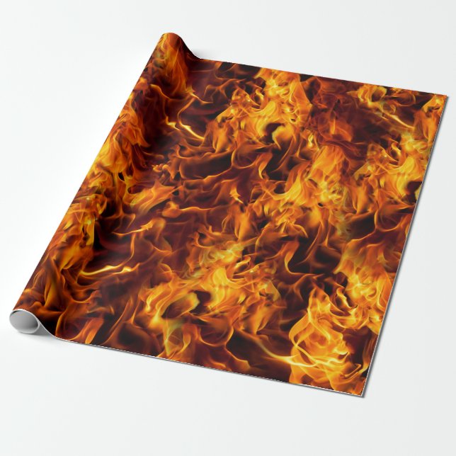 Fire and Flame Pattern Wrapping Paper (Unrolled)
