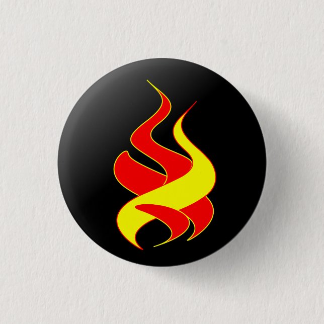 fire and flame pinback button (Front)