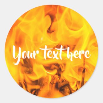 Fire And Flames Classic Round Sticker by DigitalSolutions2u at Zazzle