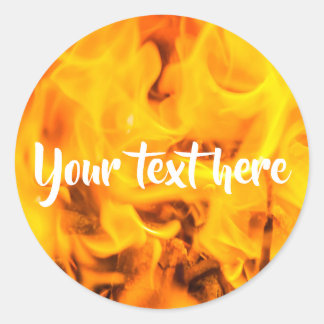 Fire and flames classic round sticker