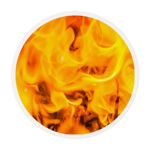 Fire and flames edible frosting rounds