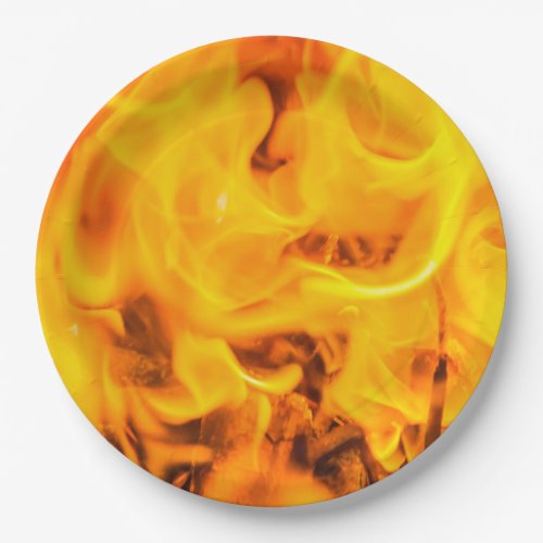 Fire and flames paper plates
