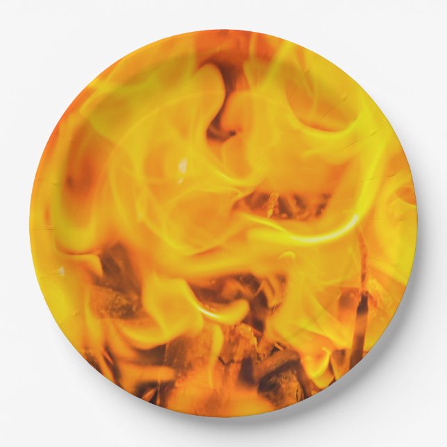 Fire and flames paper plates (Front)