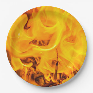 Fire and flames paper plates