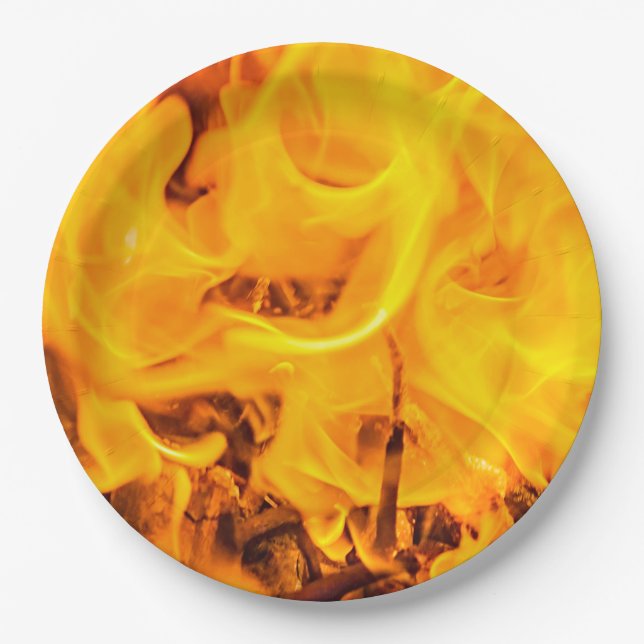 Fire and flames paper plates (Front)