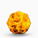 Fire And Flames Pattern Acrylic Award<br><div class="desc">A pattern or texture of burning fire and flames. Vibrant orange and yellow colors. The symbol of energy and warmth. Octagonal acrylic award for anyone. You can transfer this design to a variety of other products of your choice. Please, use the "Edit Design" button to adjust the picture to the...</div>