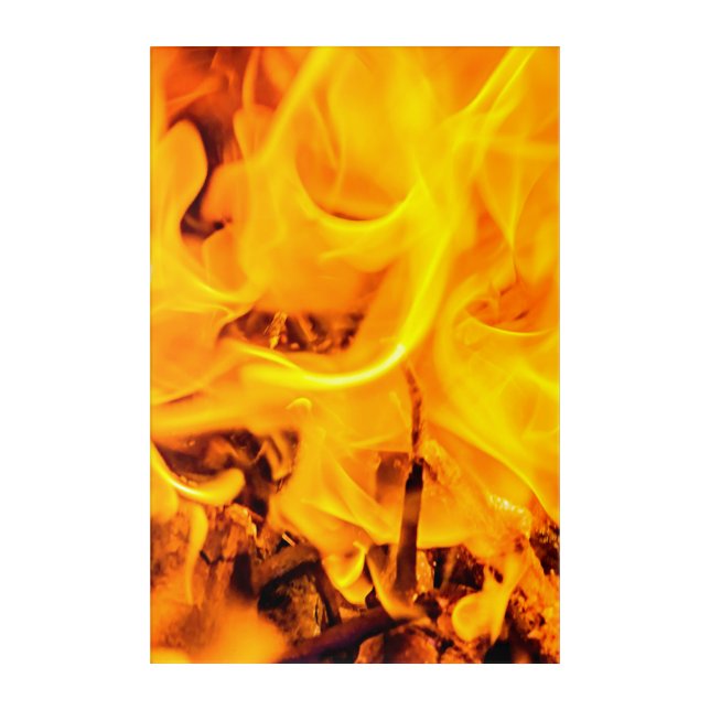 Fire And Flames Pattern Acrylic Print (Front)