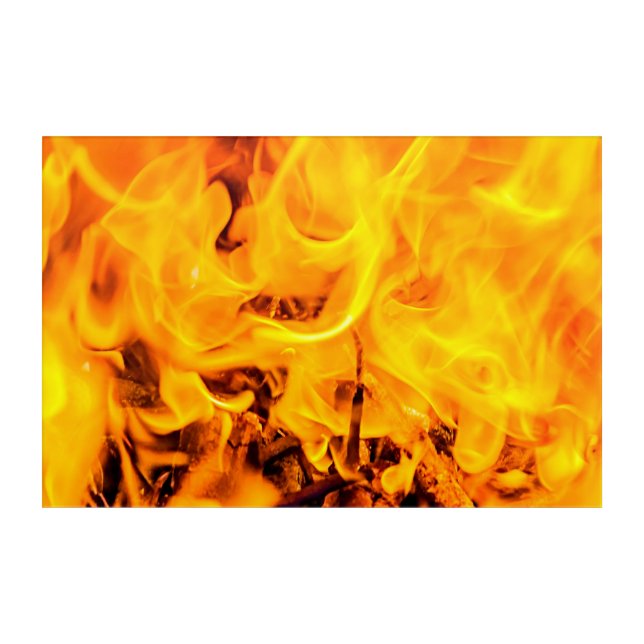 Fire And Flames Pattern Acrylic Print (Front)