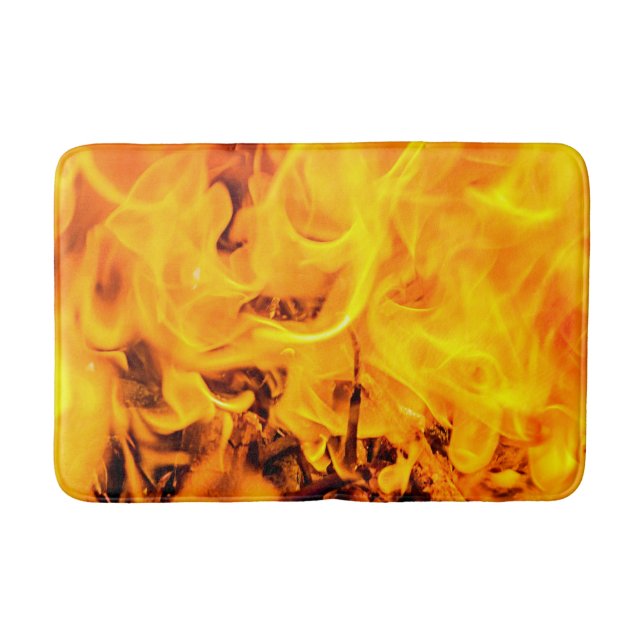 Fire And Flames Pattern Bath Mat (Front)