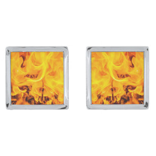 Fire And Flames Pattern Cufflinks