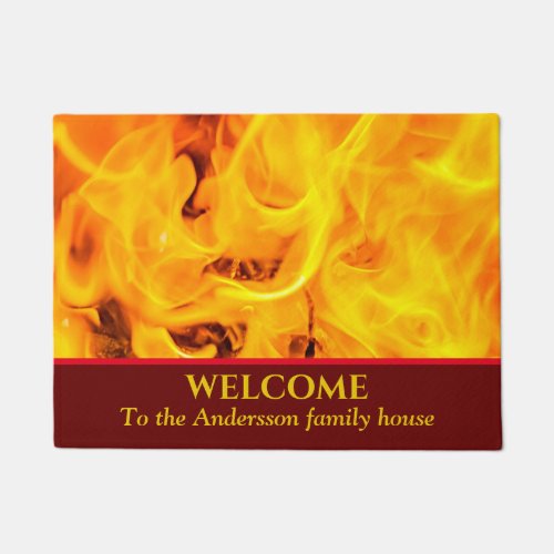 Fire And Flames Pattern Doormat
