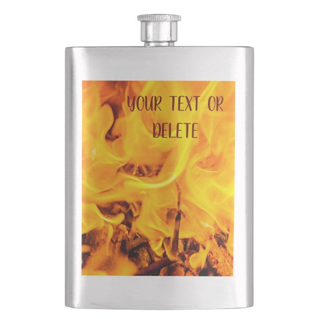 Fire And Flames Pattern Flask (Front)