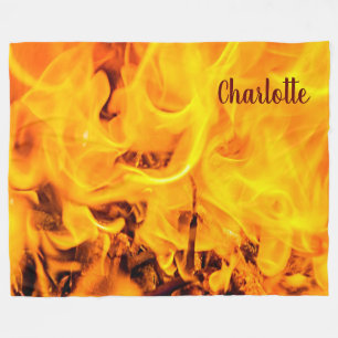 Fire And Flames Pattern Fleece Blanket