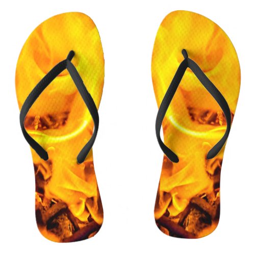 Fire And Flames Pattern Flip Flops