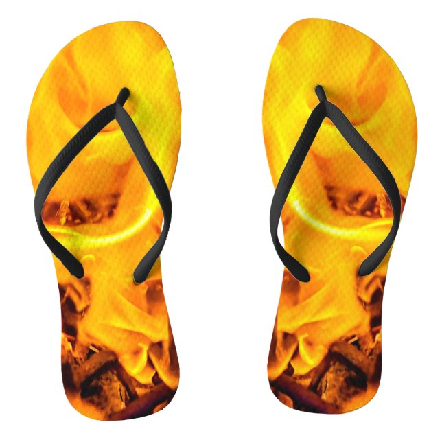 Fire And Flames Pattern Flip Flops (Footbed)