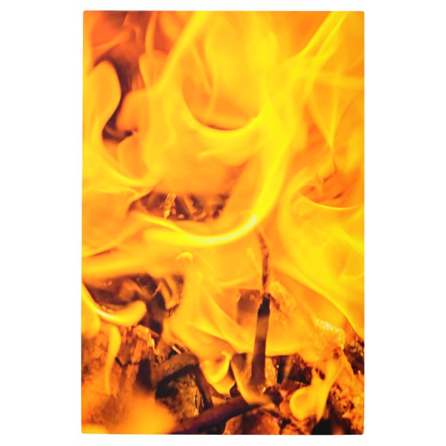 Fire And Flames Pattern Metal Print (Front)