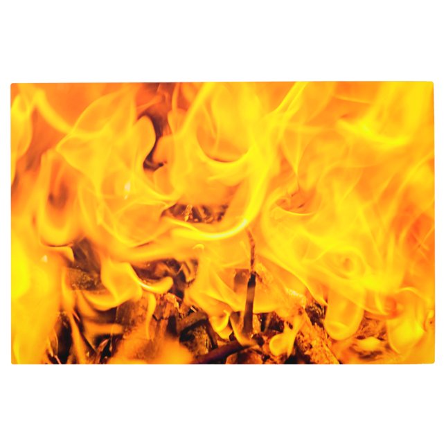 Fire And Flames Pattern Metal Print (Front)