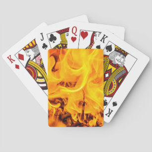 Fire And Flames Pattern Poker Cards