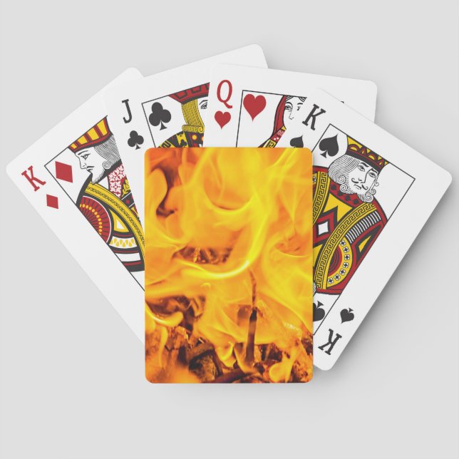 Fire And Flames Pattern Poker Cards (Back)