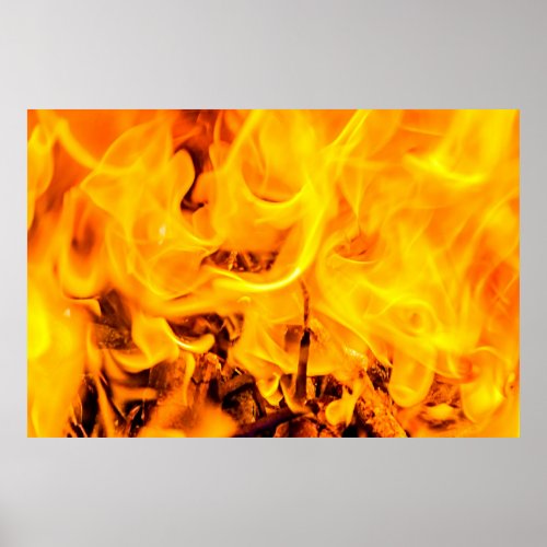 Fire And Flames Pattern Poster
