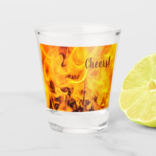 Fire And Flames Pattern Shot Glass