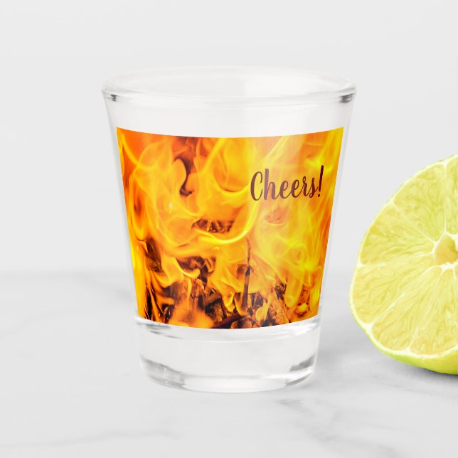 Fire And Flames Pattern Shot Glass (Front)