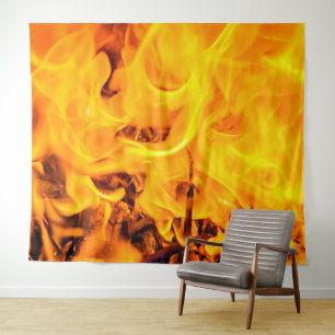 Fire And Flames Pattern Tapestry