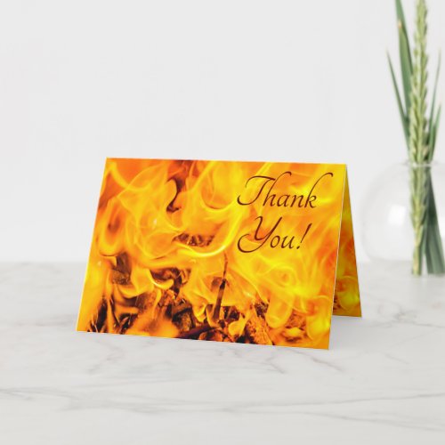Fire And Flames Pattern Thank You Card