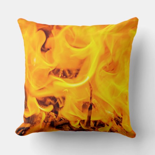 Fire And Flames Pattern Throw Pillow