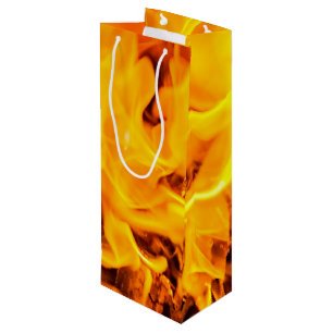 Fire And Flames Pattern Wine Gift Bag