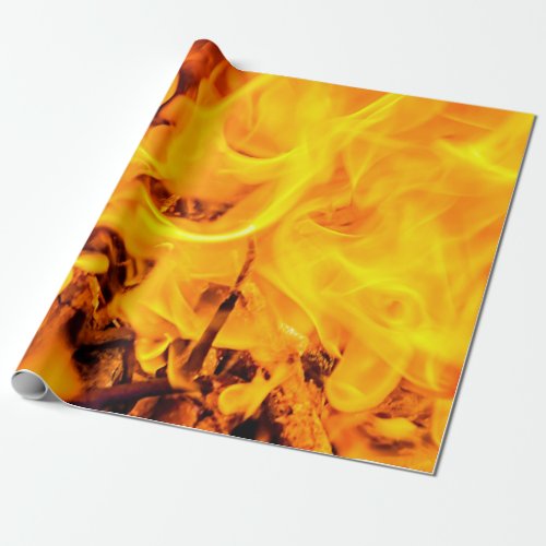 Fire And Flames Pattern Wrapping Paper