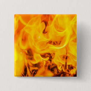Fire and flames pinback button