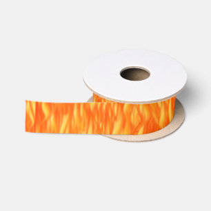 Fire and flames satin ribbon