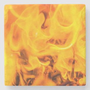 Fire and flames stone coaster