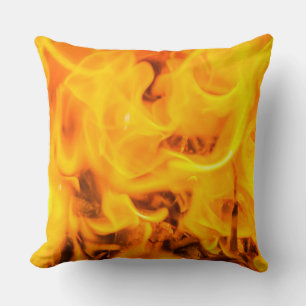 Fire and flames throw pillow