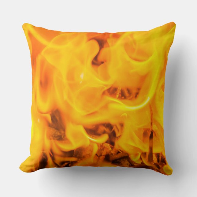Fire and flames throw pillow (Front)