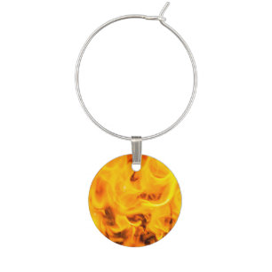 Fire and flames wine charm