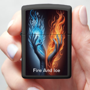 Fire and Ice: A Chilling Embrace Zippo Lighter
