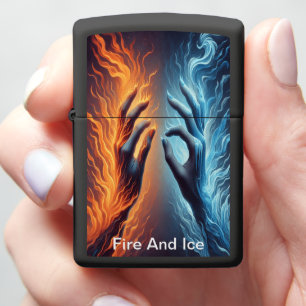 Fire and Ice: A Delicate Balance Zippo Lighter