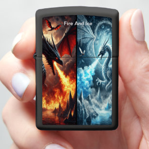 Fire and Ice: A Dragon's Tale Zippo Lighter