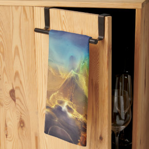 Fire and Ice abstract Nebula  Kitchen Towel
