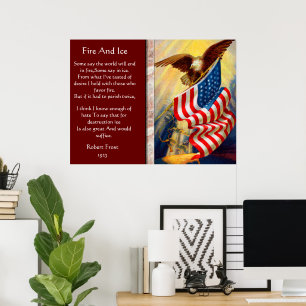 Fire And Ice Bald Eagle 4th Of July Posters