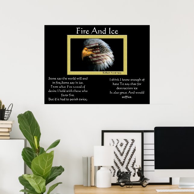 Fire And Ice Bald Eagle 4th Of July Posters 6 (Home Office)