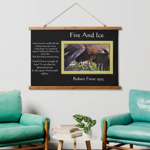 Fire And Ice Bald Eagle On A Rope   Hanging Tapestry